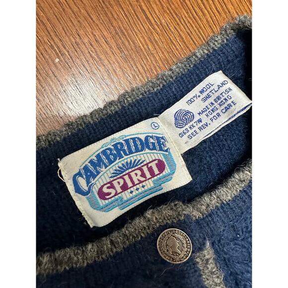 Vintage Cambridge Spirit 3D Knit Wool Grannycore Grandmacore Button Cardigan - Picture 3 of 6